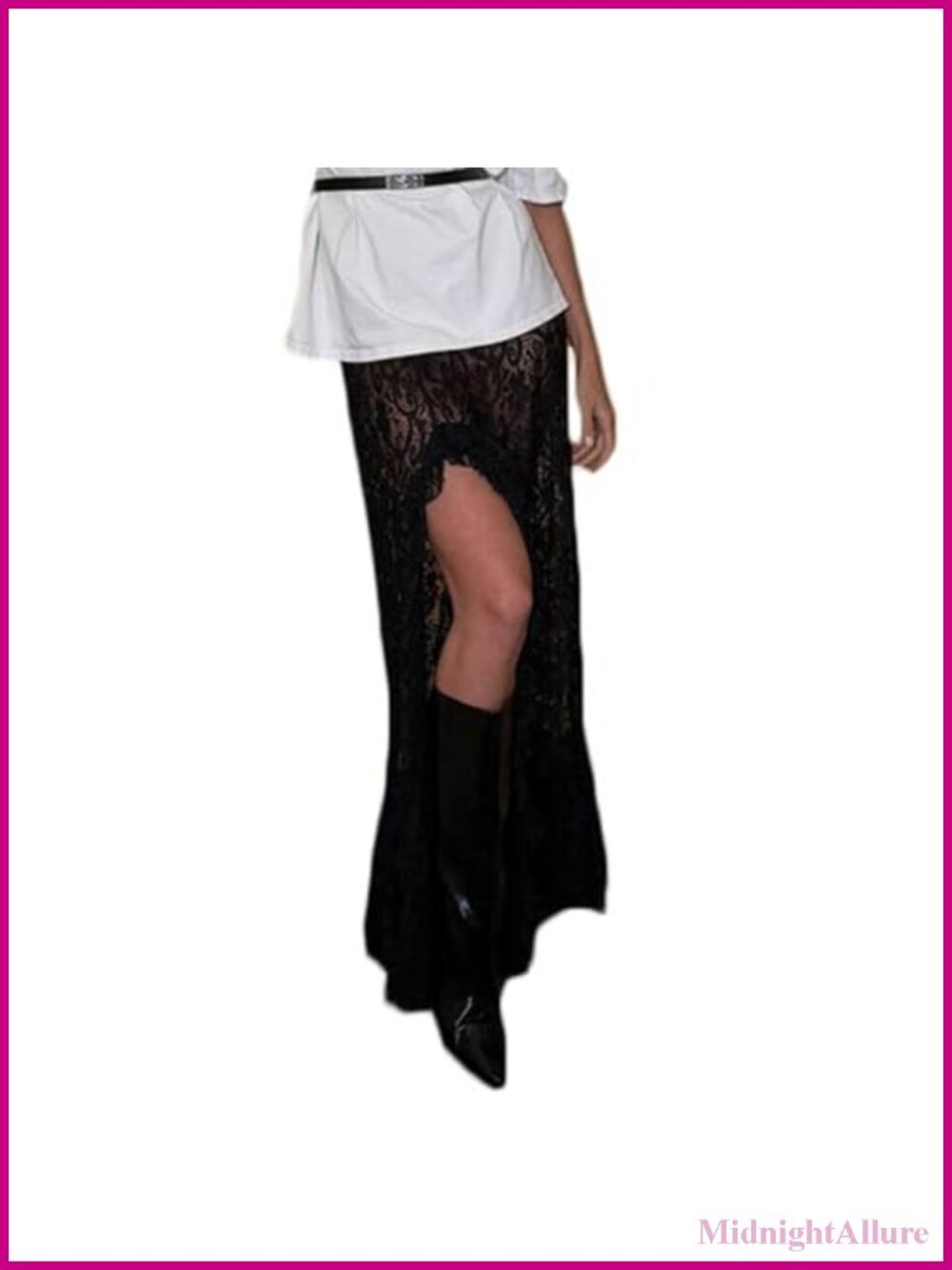 Lace Maxi Skirt Sheer A-Line Cover Up Beach